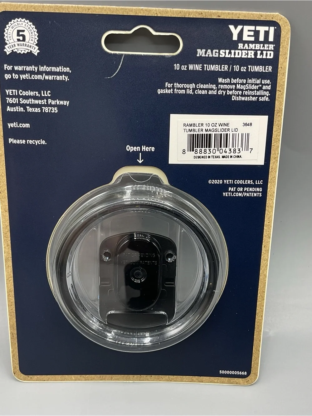 Yeti Original Genuine  10oz Wine Tumbler Mag slider Lid( Lid Only). New